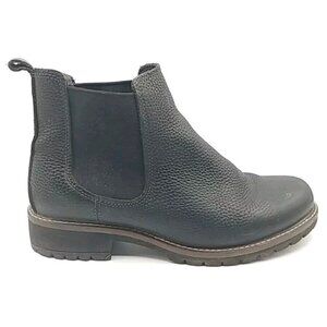 ECCO Womens Size 38 EU Black Chelsea Leather Boots "Elaine" Pebble‎ Minimalist